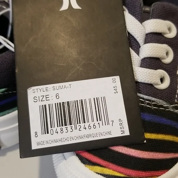 Hurley Toddler Sneakers Colorful Stripes Various Sizes - Picture 4 of 10